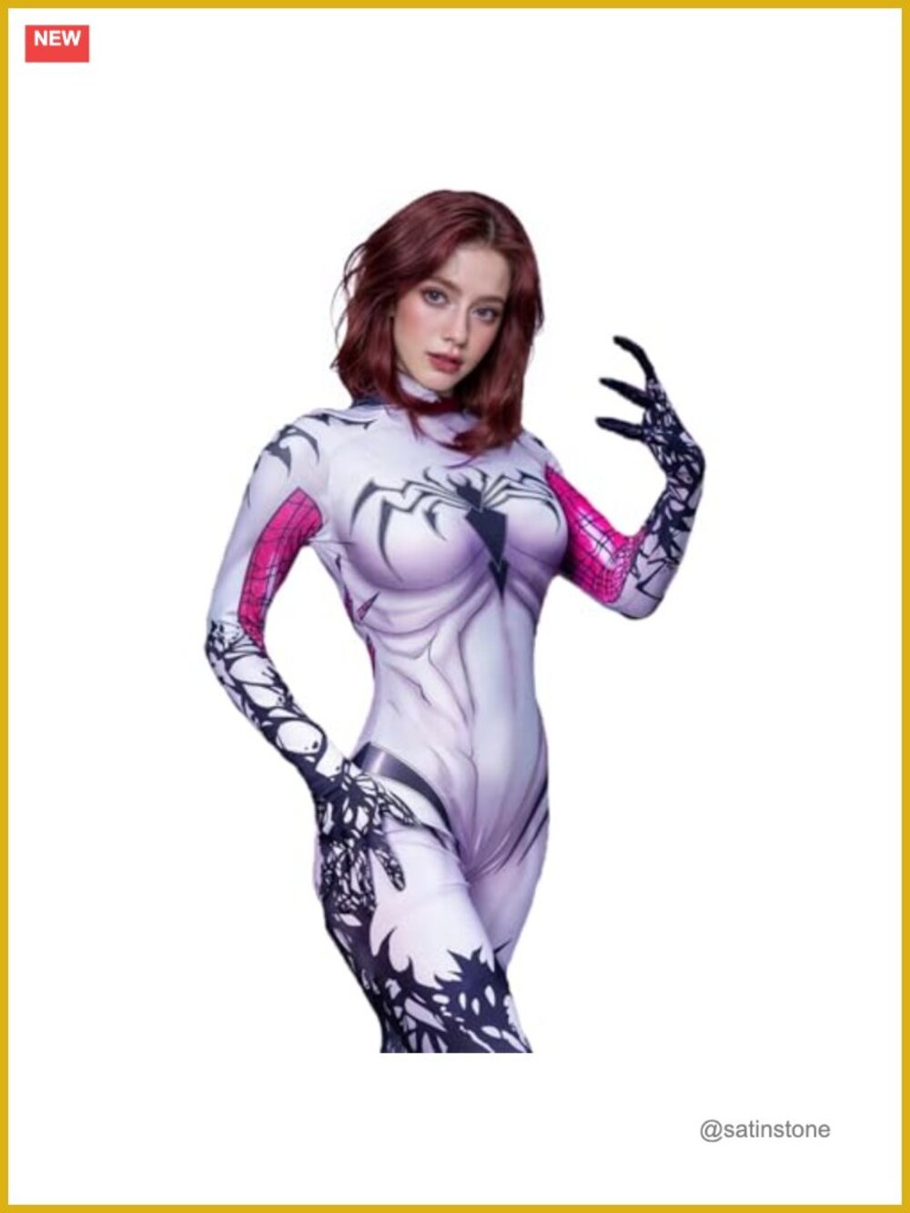 Spandex Bodysuit Costume with Removable Mask Halloween Cosplay Suit